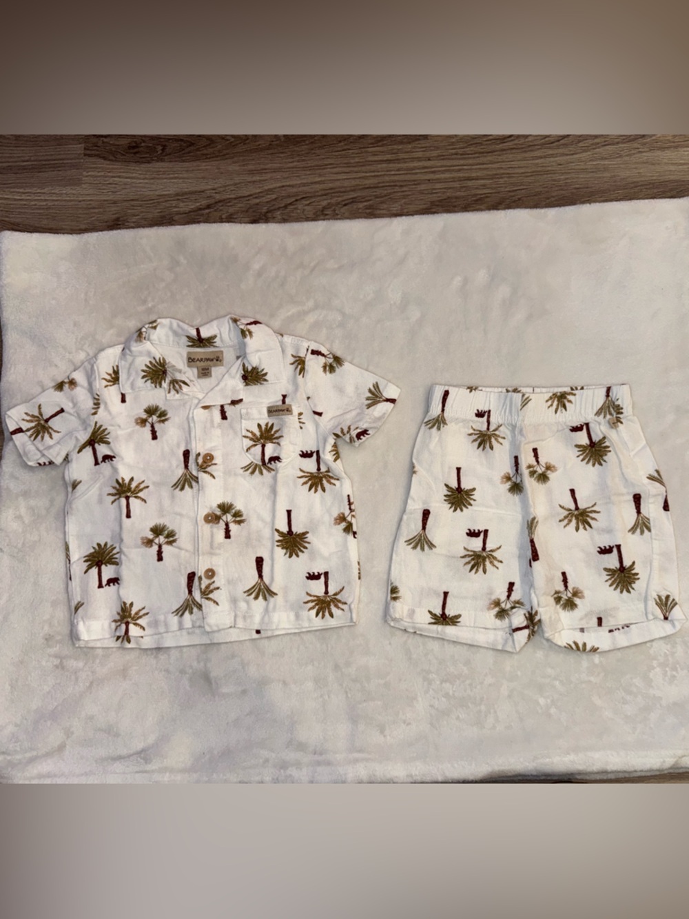 BearPaw White Palm Tree Kids Matching Set